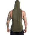 thumbnail image 4 of Fgnfyis Men's Athletic Hooded Tank Top for Gym and Sports Training Loose Fit Sleeveless Vest Ideal for Basketball and Outdoor Activities Tank Tops Men Army Green XXL, 4 of 8