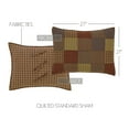 thumbnail image 2 of VHC Brands Ridge Patchwork Cotton Rustic Bedding Standard Sham, Cedar Green, 2 of 6