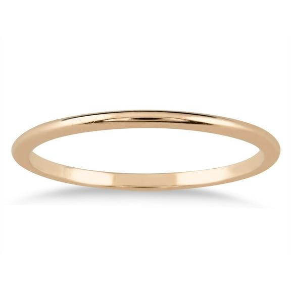 SZUL Women's 1mm Domed Wedding Band in 14K Pink Gold