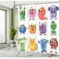 thumbnail image 5 of Ambesonne Funny Shower Curtain, Cartoon Aliens Monsters, 69"Wx75"L, Multicolor, 5 of 5