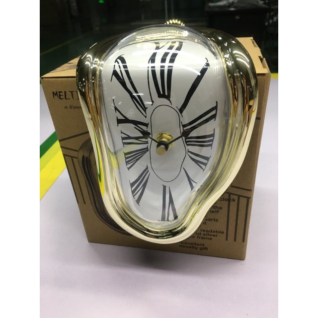 Reloj creativo con asiento para el hogar, reloj derretido, reloj decorativo de esquina para mesa, reloj digital romano, reloj de pared retro, reloj de tiempo y espacio