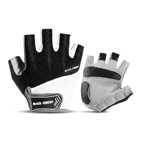Biking Gloves, Bicycle Gloves Men Women, Mountain Bike Gloves with Padded Palm and Breathable Mesh Design, Anti Slip Cycling Gloves for Outdoor Riding, Black