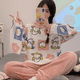 thumbnail image 3 of Pijamas de franela gruesa de otoño e invierno para mujer, pijamas cálidos de manga larga para niña, conjunto de ropa para el hogar de polar coral, 3 of 6