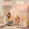 thumbnail image 6 of Wilwolfer Kids Play Tent Toys for 3-12 Years Toddlers Girls Playhouse with Star Lights & Mat Indoor Outdoor (Pink & Yellow), 6 of 7