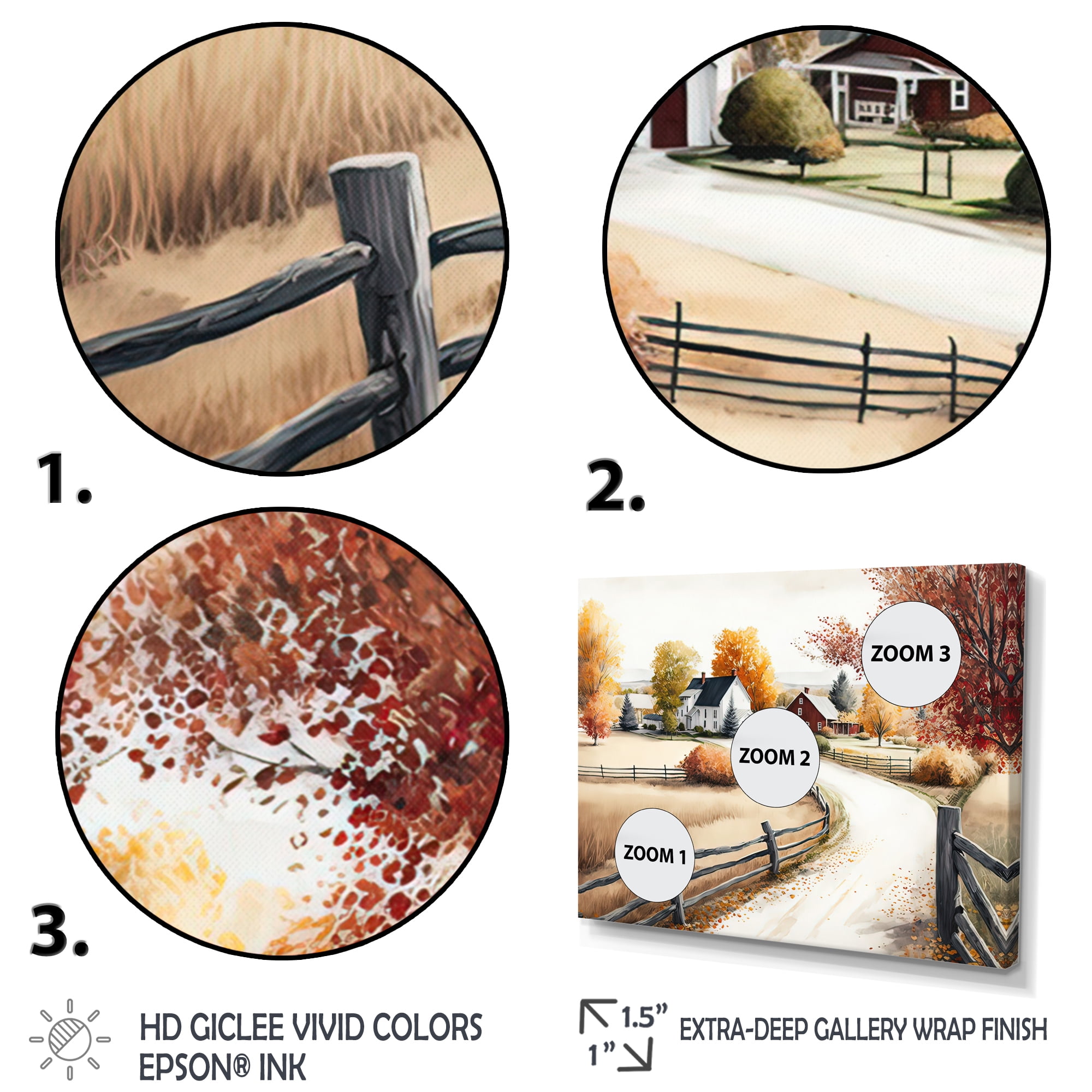 Designart Path To The Barn III Canvas Wall Art