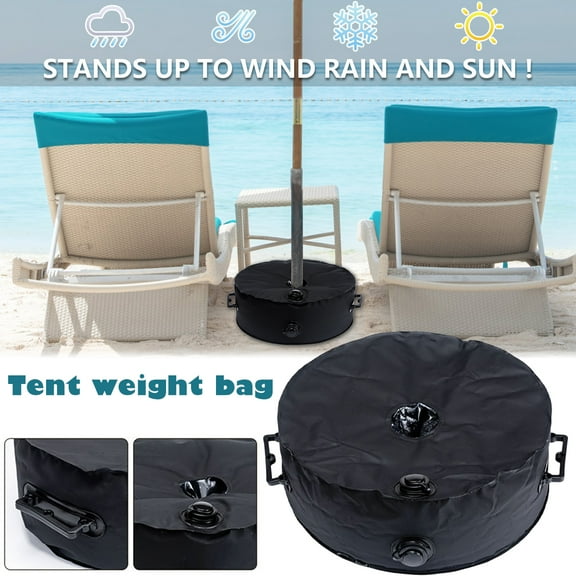 Lieonvis Black Weight Bags Patio Umbrella Base Weight, Reusable