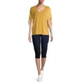 thumbnail image 4 of Time and Tru Women's Woven Pull-On Capri Pants, 4 of 6