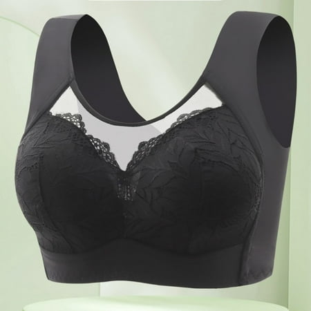 

Wyongtao Black and Friday Deals Minimizer Bras for Women Lace Lingerie Bras Full Coverage Underwire Bras Plus Size Thin Wire-Free Bra Black 44
