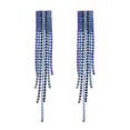 thumbnail image 5 of Pendientes de borlas de diamantes de joyería europea y americana Pendientes de borlas largos con cadena de garra de diamantes de imitación elegantes de moda para mujer, 5 of 5