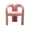 thumbnail image 2 of Chairs set of 2 ，Designed Fabric Upholstered Accent Chair，Comfy Velvet  Triangle Chair， Barrel Side Chairs，Kitchen Armchair for Living Room，Pink, 2 of 7