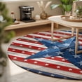 thumbnail image 3 of Round Area Rugs 6Ft, Independence Day Non-Slip Washable Circle Rugs Carpet, 4 of July Blue Red Stars Striped Wood Indoor Outdoor Rug Floor Mats Throw Runner for Bedroom Living Room Bathroom, 3 of 8