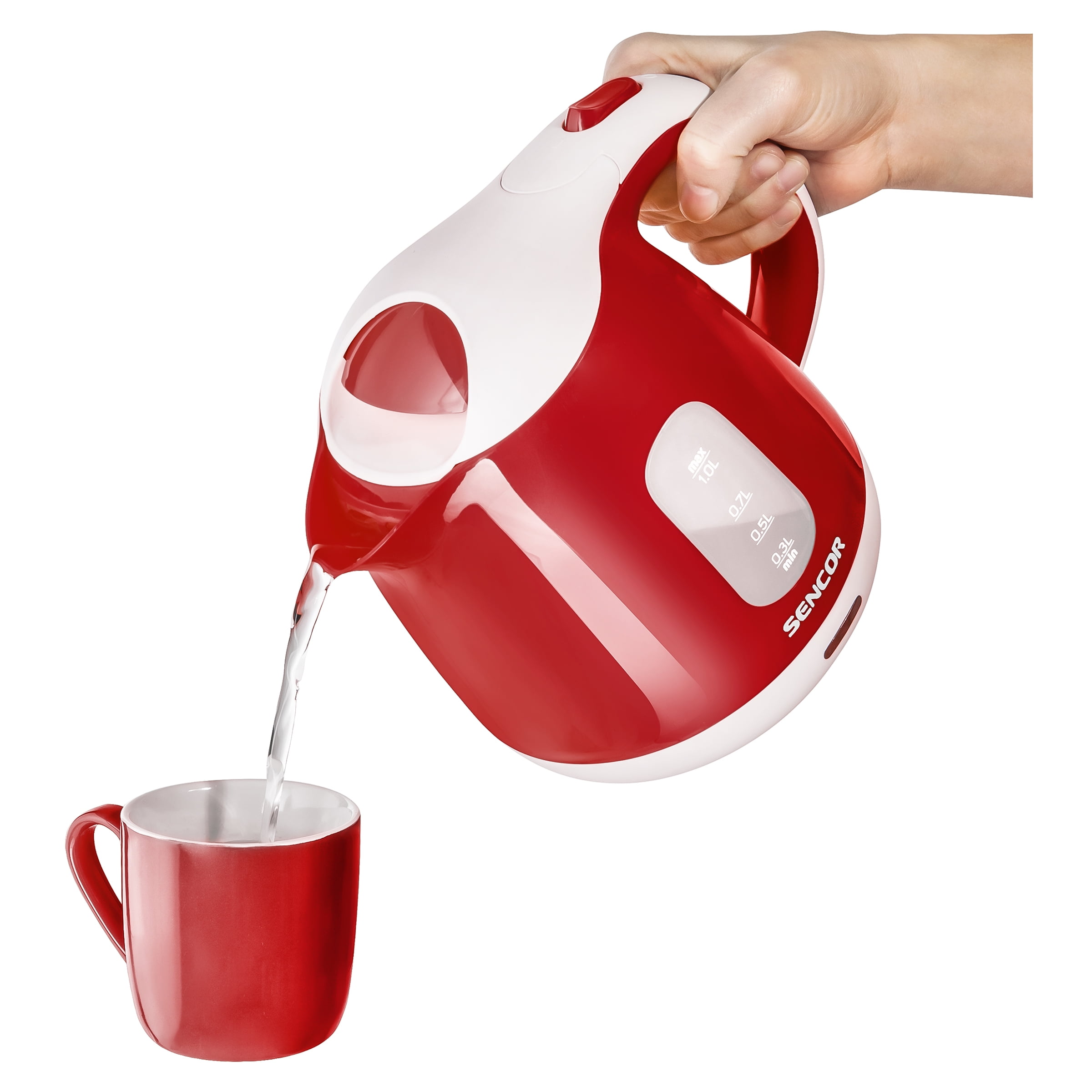 Sencor SWK1014RD Small Electric Kettle, 1L, Red