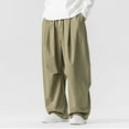 thumbnail image 6 of LMOIPLI Mens Ultra Loose Hip Hop Street Fashion Pants Elastic Waistband Drawstring Wide Leg Cargo Pant Baggy Harem Pant Green XL, 6 of 7