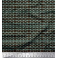 thumbnail image 1 of Soimoi Tissu Crêpe polyester Marron Tissu Imprimé Damas Filigrane au Mètre 52 Pouces de Large, 1 of 3