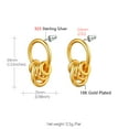 thumbnail image 3 of [Clearance] Gold Plated Geometric Ring Drop Earrings for Women S925 Silver Needles Trendy Jewelry for Grandma Mom Mothers Day Gift on Clearance, 3 of 7