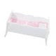 thumbnail image 1 of Cama de madera para muñecas de 45 cm, mueble de juego de simulación con edredón de almohada, instalación rápida, longitud de 52,5 cm., 1 of 9