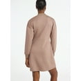 thumbnail image 3 of Scoop Women's and Women's Plus New Scubaknit Zip Front Mini Dress, Sizes XS-4X, 3 of 5
