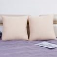 thumbnail image 2 of Jepeak Throw Pillow Covers Cushion Cases Pack of 2 Linen Farmhouse Modern Decorative Solid Square Pillow Covers for Couch Sofa Bed (Butter Beige, 20 x 20 Inches), 2 of 8