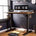 thumbnail image 2 of FEZIBO 63" x 24" Height Adjustable Standing Desk, Electric Stand Up Table, Sit Stand Home Office Desk with Splice Board, Black Frame/Espresso Finish Top, 2 of 8