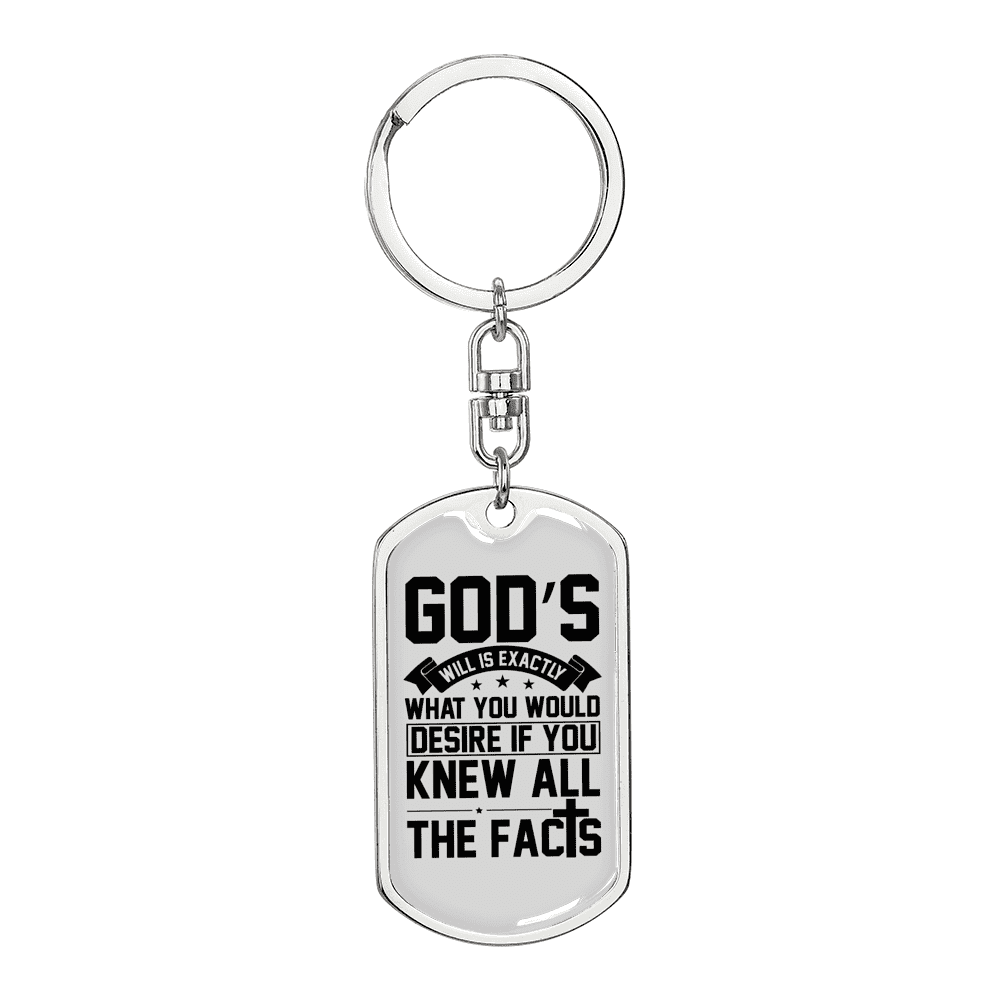 God s Will White Stainless Steel or 18k Gold Premium Swivel Dog Tag Keychain Walmart