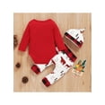 thumbnail image 4 of My First Christmas Outfits Baby Boy Girl 6 12 18 24 Months Long Sleeve Romper Onesie Pants Hat 3Pcs Fall Winter Clothes, 4 of 7
