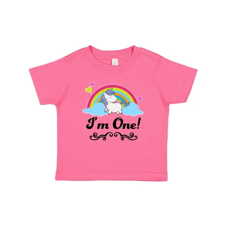 

Inktastic 1st Birthday Unicorn Rainbow 1 Year Old Party Gift Baby Girl T-Shirt