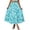 Blue, variant on Simple Foldover Stretch Flared Knee Length Skirt Women Summer Boho Printing Elastic Waist Pleated A Line Flowy Swing Tiered Pocket Long Beach Skirt Dress Women’S Pleated Maxi Skirt(White,XL)