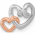 thumbnail image 1 of Ss/Rose Plated Sterling Silver Rh-Plated & Rose Gold-Plated Double Heart Chain Slide (10.9 X 7.2) Made In Thailand -Jewelry By Sweet Pea, 1 of 7