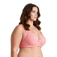 thumbnail image 2 of Curve Muse Women's Plus Size Unlined Underwire Lace Bra with Cushion Straps-PINK PRINT,NUDE- Size:34C, 2 of 6