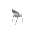 thumbnail image 2 of Geneva Dining Chair, Platinum Grey Faux Leather, Polished Stainless Steel Legs, 2 of 2