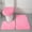 Pink, variant on KUNPENG Non-Slip Bathroom Rug Set, 3-Piece Shaggy Bathroom Rugs and Mats, Super Absorbent Microfiber Bath Rug, Contoured U-Shape Toilet Mat & Lid Cover, Shower Mat for Home Decor