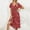 #1 Red, variant on Enjiwell Women's Floral Print Bohemian V Neck Short Sleeve Chiffon Midi Dress