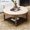 Beige+White, variant on 2 Tier Round Storage Coffee Table With Waterproof Lining - Linen ( Gray Classic Wooden Legs, Cover
