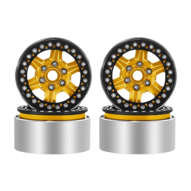 4 piezas de neumáticos para bujes de ruedas de coche de carreras, accesorios profesionales de fácil instalación, llantas de 2 pulgadas de diámetro Oro