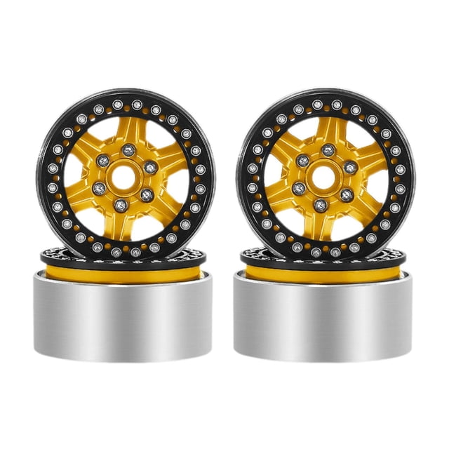 arctrm 4 Pcs Accessoires de Pneus de Moyeu de Roue de Voiture de Course Installation Facile Cadeaux 2 Pouces Dia Or