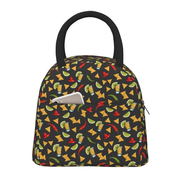 Easygdp Mexican Food Beer Bolsa de Almuerzo Insulada Grande, Forro de Aluminio, Diseño Espacioso, a Prueba de Fugas, Ideal para Trabajo, Picnics, Viajes y Actividades al Aire Libre