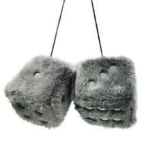 LYCAQL Couple 2.95” Fuzzy Dice with Leather Dots Retro Car Mirror Hanging Accessories for Car Decoration
