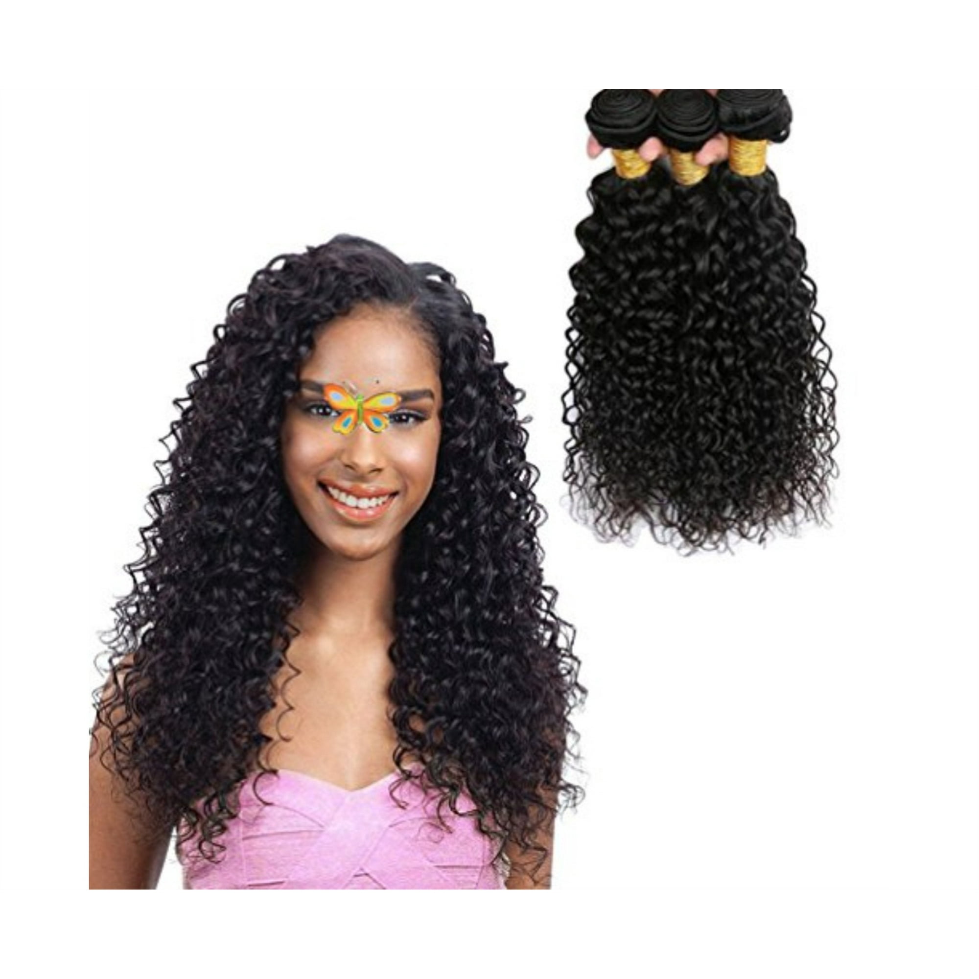 jinren brazilian virgin hair curly hair bundles 14 16 18inch full head set  curly brazilian hair bundles unprocessed virgin human hair weave natural