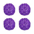 thumbnail image 1 of Unique Bargains 4 Pcs Wicker Rattan Balls 3.9 Inch Rattan Decorative Balls for Vase Fillers Craft Home Decor Deep Purple, 1 of 5