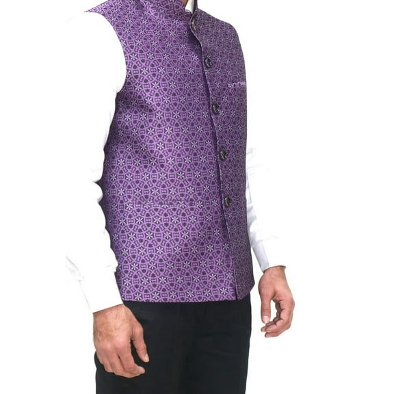 Luxe Jacquard Nehru Jacket for Men - Designer Formal Party Wear, Stylish Indian Wedding Vest Coat, XS to XXXL - Premium Men's Traditional & Designer Vest Coat/Jacket