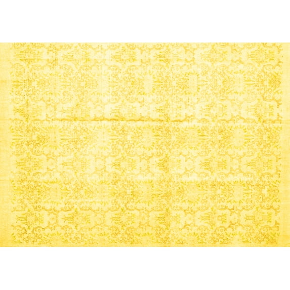 Ahgly Company Indoor Rectangle Persian Yellow Traditional Area Rugs, 6' x 9'