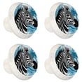 thumbnail image 2 of 4 Pcs Zebra Knobs for Kitchen Cabinet Cupboard Dresser Bookcase Drawer Pulls Handles Round Home Decor, 2 of 8