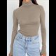 thumbnail image 4 of Camisetas de Larga para Mujer, Ropa Interior Térmica Básica de Otoño, Ropa de Invierno Caqui XXL, 4 of 10