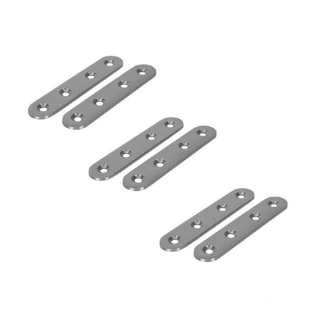 

Flat Stainless Steel Repair Mending Fixing Plate Brackets Support 6Pcs