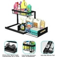 thumbnail image 6 of Under Sink Organizer, Pull Out Cabinet Organizer Slide Out Sink Shelf Cabinet Storage Shelves, Storages for Kitchen Bathroom, Black, 2 Pack, 6 of 7