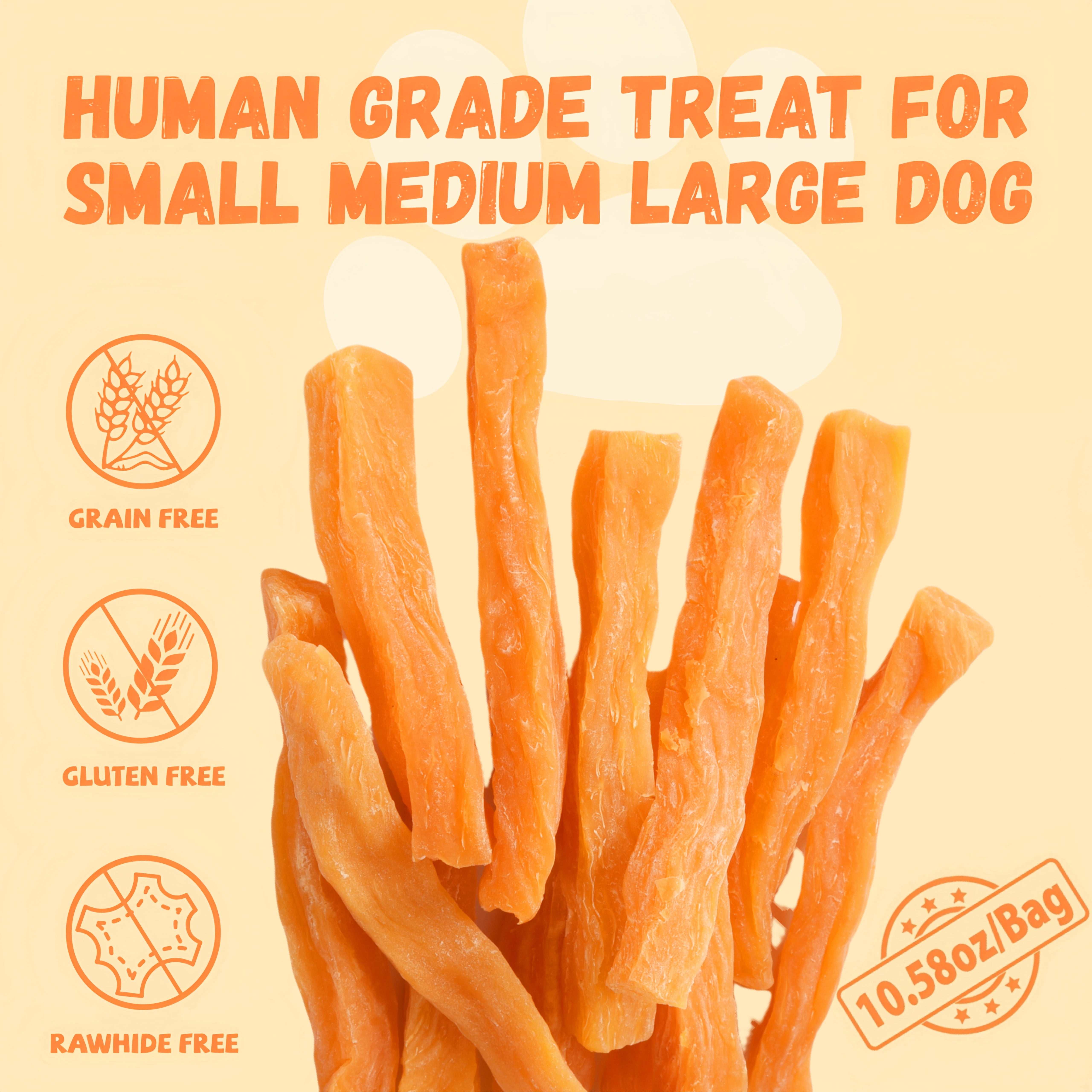 (2 pack) Pawmate Sweet Potato Dog Treats, Promote Digestion Soft Chews for All Dogs, 30 ct Packet