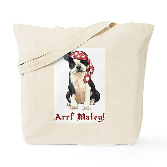CafePress - Boston Terrier Pirate Tote Bag - Unisex Canvas Tote Bag, Beige, 1-Piece