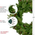 thumbnail image 5 of Northlight Real Touch™️ Pre-Lit Mixed Winter Berry Pine Artificial Christmas Wreath - 24" - Clear, 5 of 7