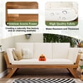 thumbnail image 4 of Harper & Bright Designs Outdoor Daybed Sofa Adjustable Patio Acacia Wood Lounge Chaise with Cushions for Backyard Garden Poolside, Natural+Beige, 4 of 15
