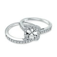 thumbnail image 2 of Bling Jewelry Womens Art Deco 2CT Square Solitaire Asscher Cut CZ Halo Band Ring Set Sterling Silver, 2 of 5